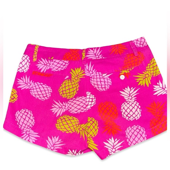 Macbeth Collection by Margaret Josephs Pink Pineapple High Waist Shorts - Picture 3 of 5